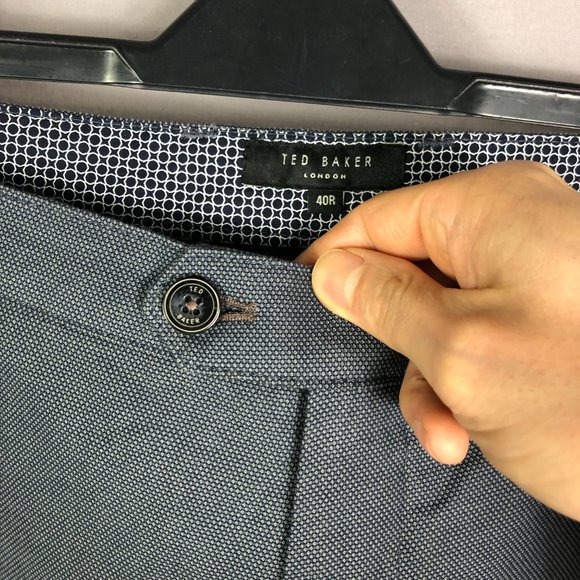 Ted Baker London Navy Dotted Penguin Slim Cotton Blend Chino Pants Size … - Picture 5 of 11